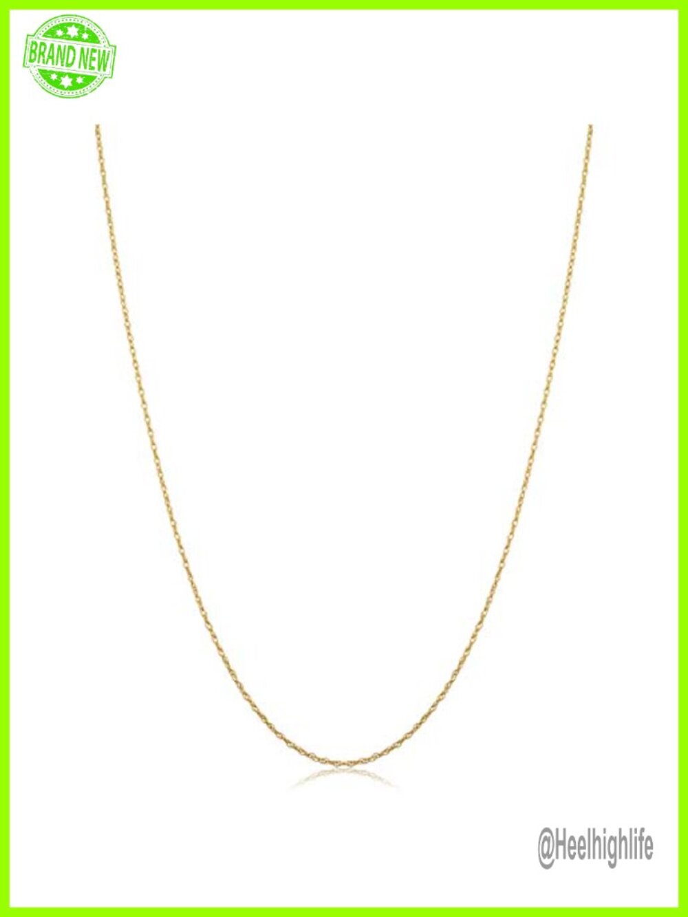 10K Yellow Gold Rope Chain Necklace Solid Gold Women's Jewelry